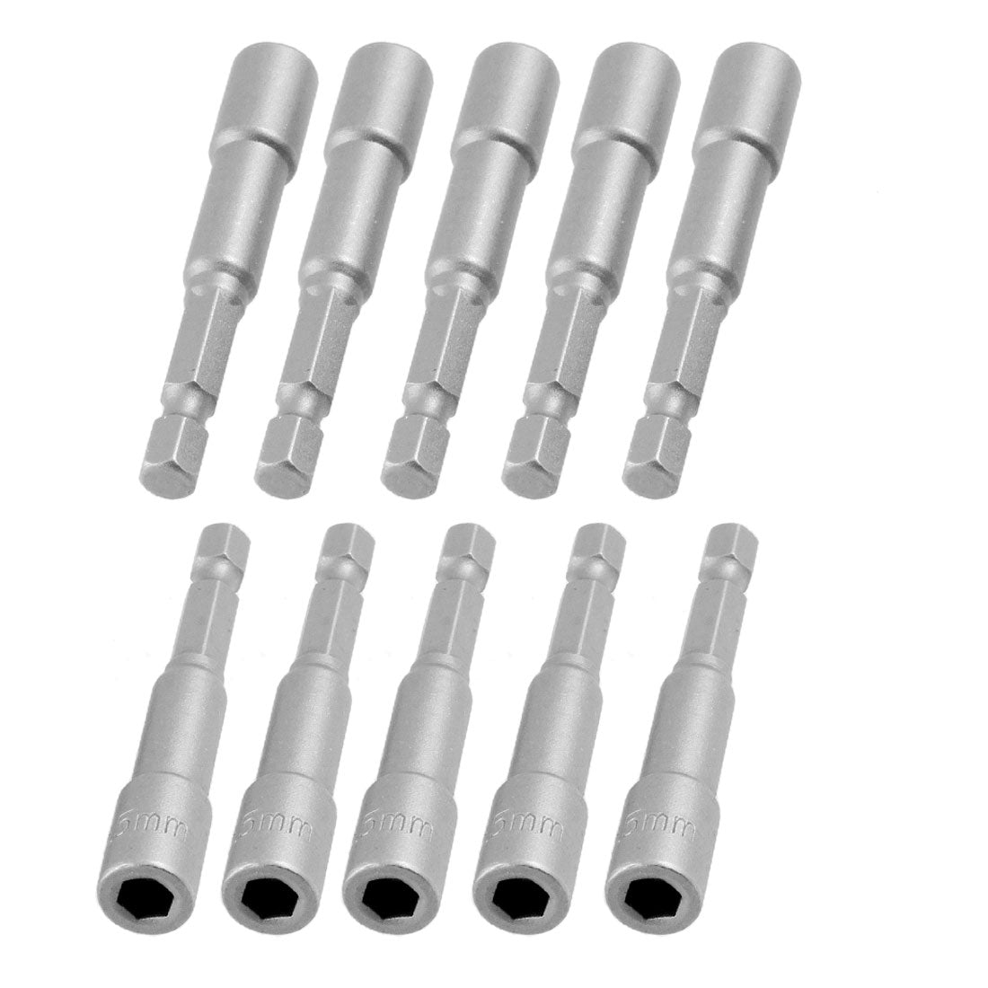Harfington 10 Pcs 1/4" Shank 5.5mm Hex Socket Magnetic Spanner Nut Setter Driver Bit