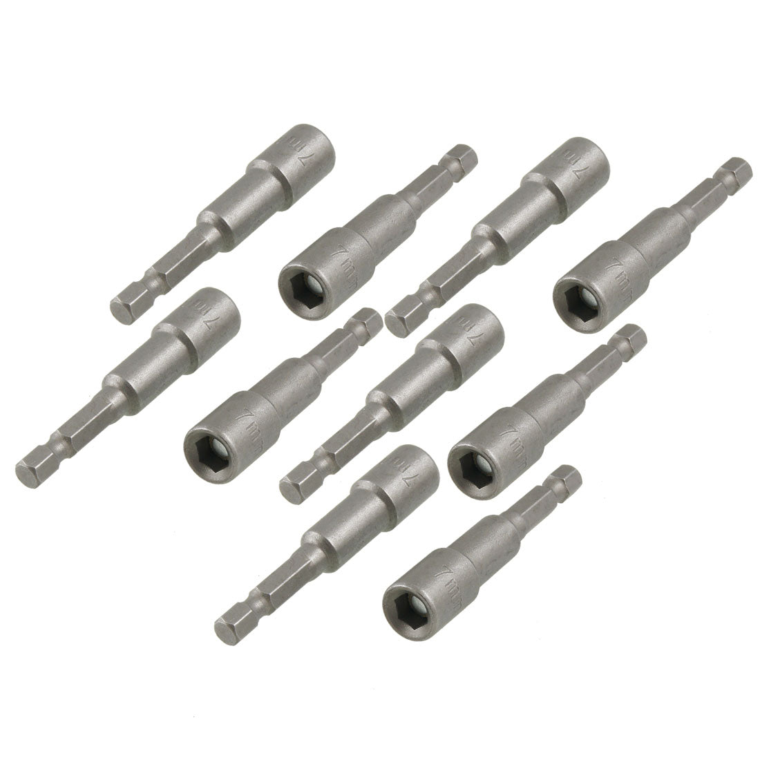 Harfington 10 x 65mm Long Hex Magnetic Power 7mm Socket Nut Driver Setters Bits