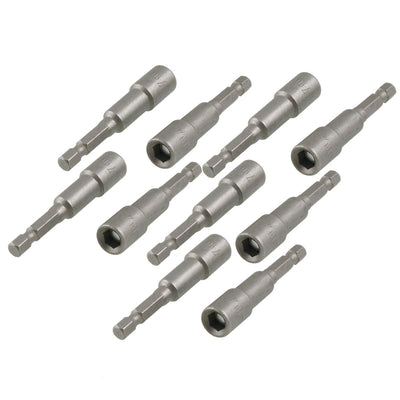 Harfington 10 x 65mm Long Hex Magnetic Power 7mm Socket Nut Driver Setters Bits
