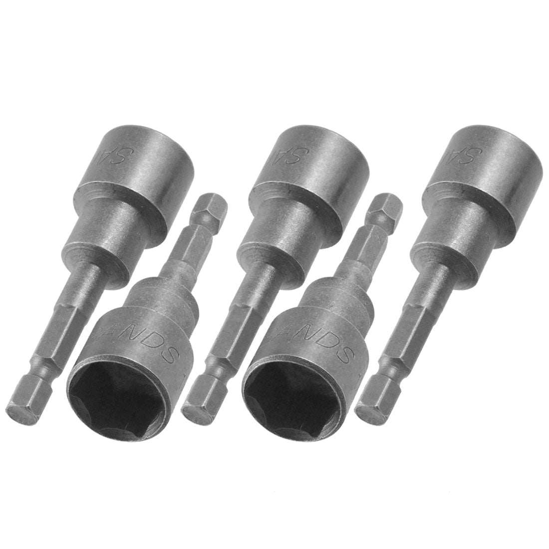 Harfington 5 Pcs 65mm Long Hex Magnetic Power 15mm Socket Nut Driver Setters Bits