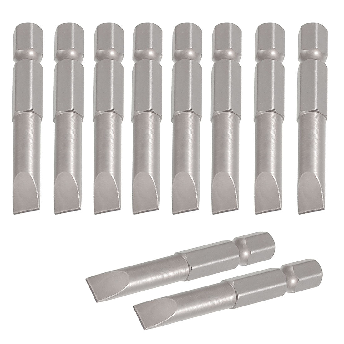 Harfington 10 Pcs 1/4" x 50mm x 6mm x 6mm Magnetic Slotted Tip Screwdriver Bits