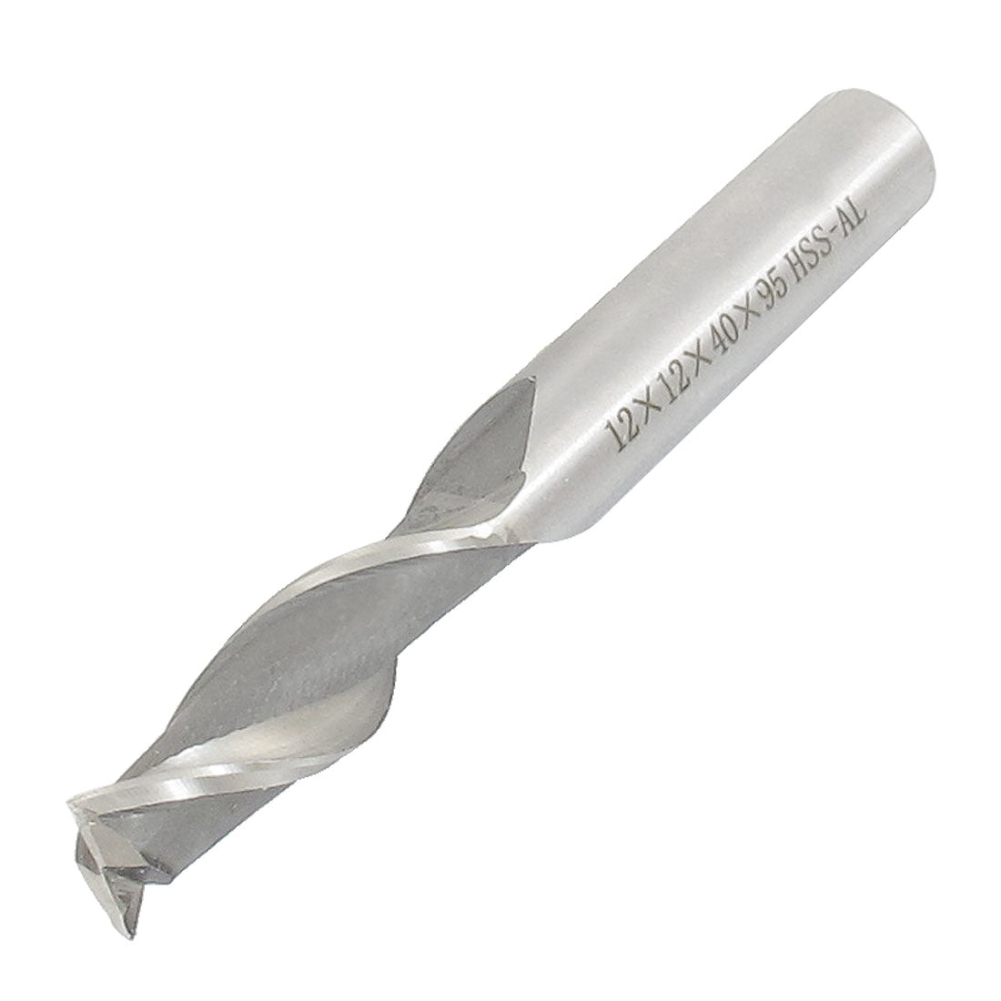 Harfington 12mm x 12mm x 40mm x 95mm 2 Flutes Straight Shank HSS End Mill Milling Cutter
