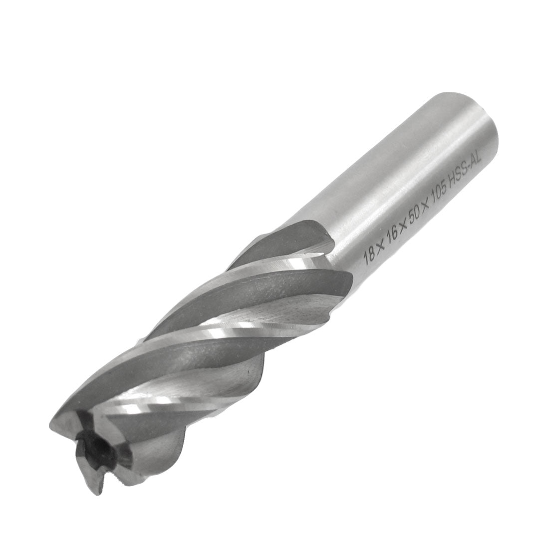 Harfington 18mm x 16mm x 50mm x 105mm 4 Flutes HSS-AL End Mill Milling Cutter Tool