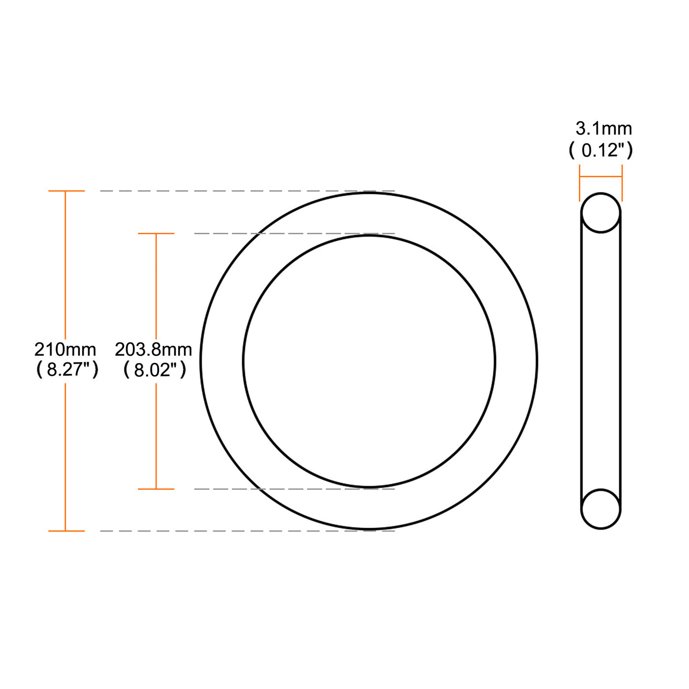 Harfington Nitrile Rubber O-Rings, Metric Buna-N Sealing Gasket, Pack of 1