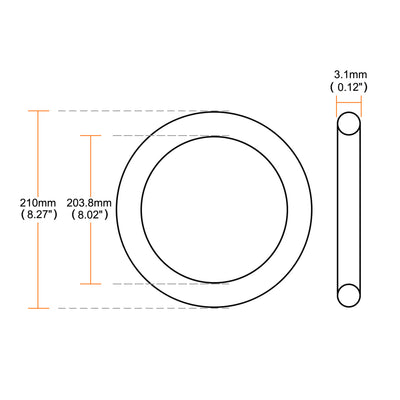 Harfington Nitrile Rubber O-Rings, Metric Buna-N Sealing Gasket, Pack of 1