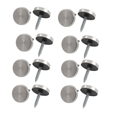 Harfington 8 Pcs 14mm Dia Stainless Steel Decorative Mirror Screw Cap Nails