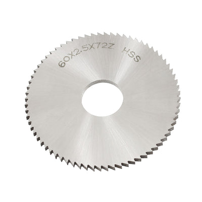 Harfington 60mm x 2.5mm x 16mm 72T HSS Steel Round Slitting Saw Cutter