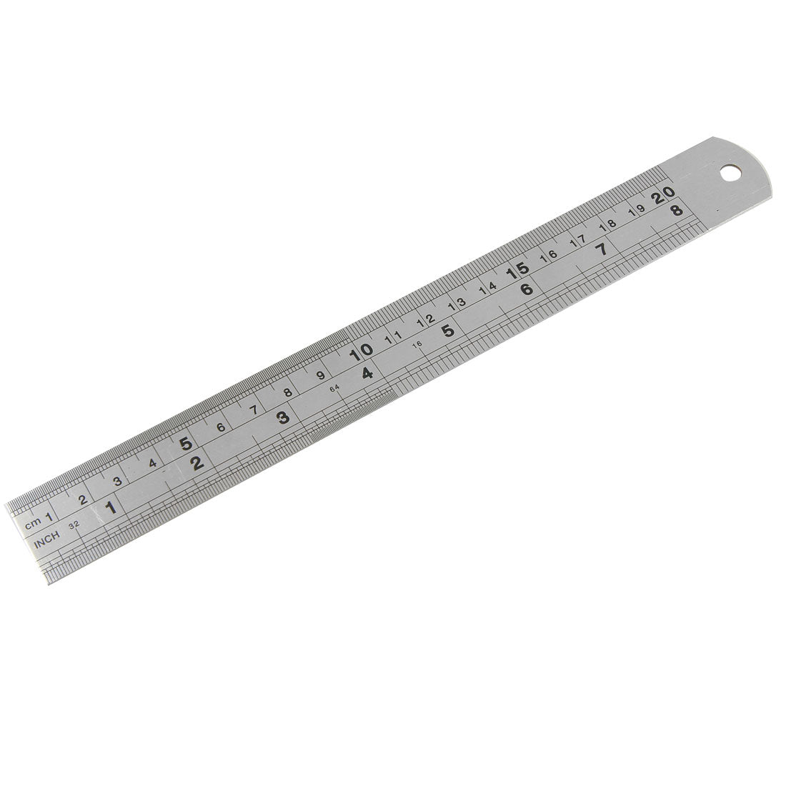 Harfington Stainless Metal 20cm 8" Double Side Measuring Tool Long Straight Ruler