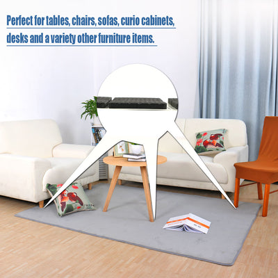 Harfington 18 Pcs Square Shaped Black Foam Adhesive Protection Pad Mat for Chair Leg