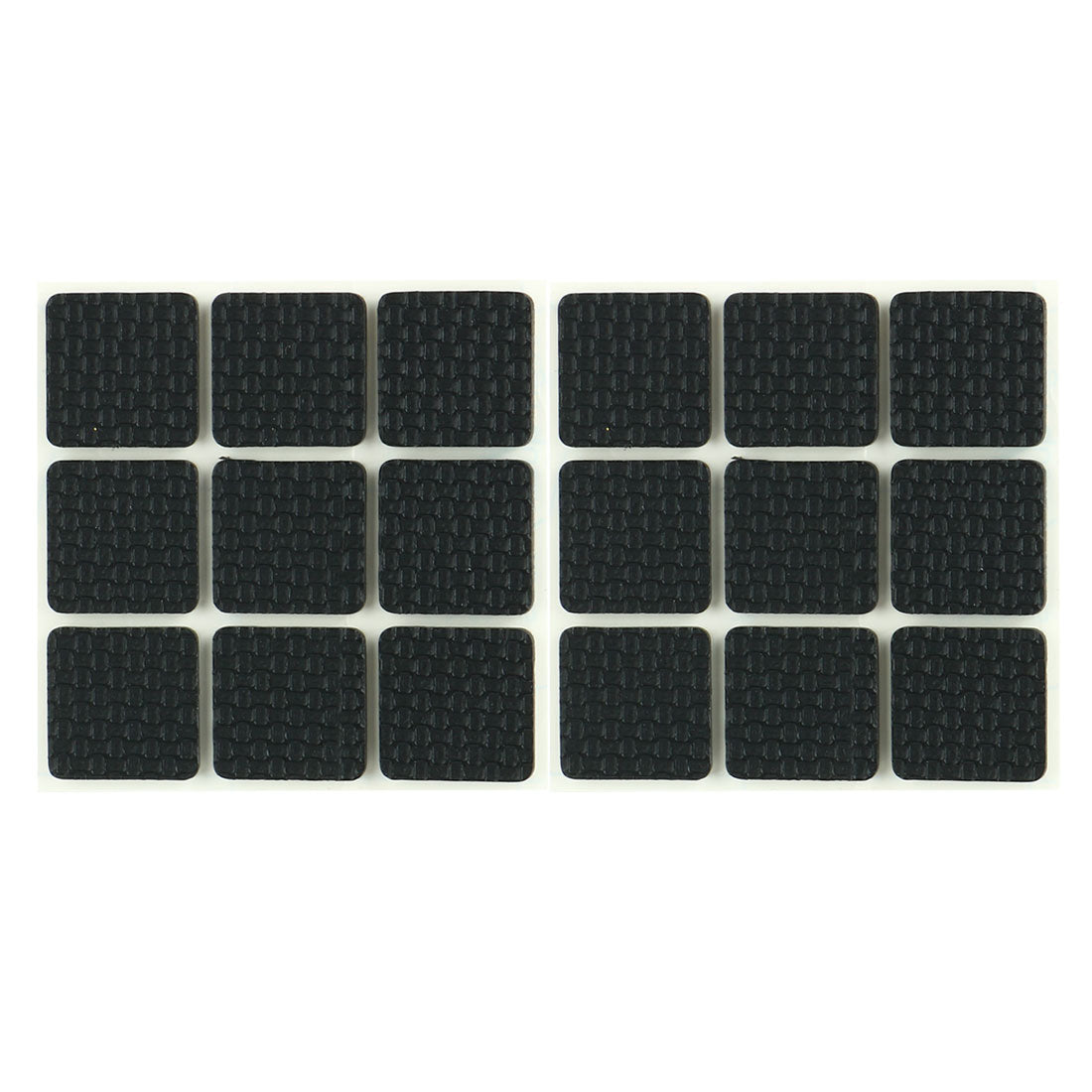 Harfington 18 Pcs Square Shaped Black Foam Adhesive Protection Pad Mat for Chair Leg