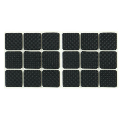 Harfington 18 Pcs Square Shaped Black Foam Adhesive Protection Pad Mat for Chair Leg