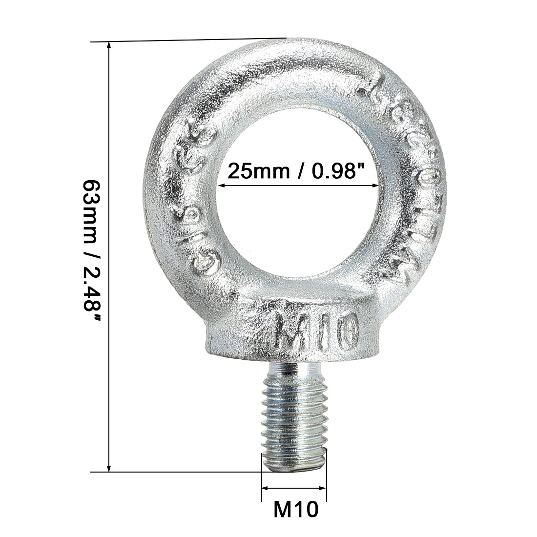 Harfington M10 Metal 0.23 Ton Weight Capacity Lifting Eye Bolt Din