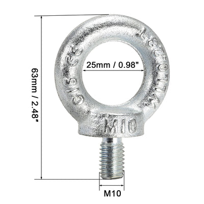 Harfington M10 Metal 0.23 Ton Weight Capacity Lifting Eye Bolt Din