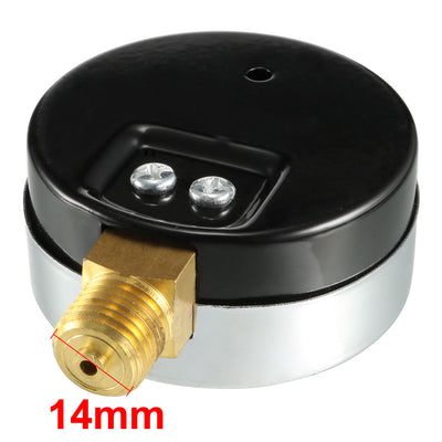 Harfington 0-0.25MPa 14mm Thread Metal Shell Pneumatic Acetylene Pressure Gauge