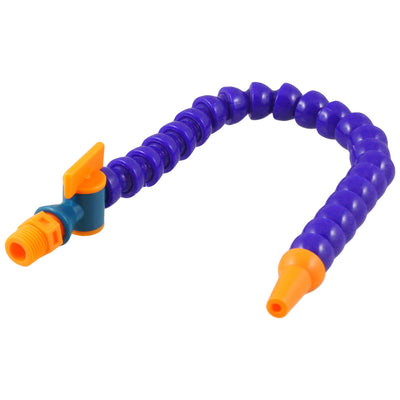 Harfington 13.2" Long Orange Tapered Nozzle 1/4 PT Thread Purple Flexible Oil Coolant Pipe