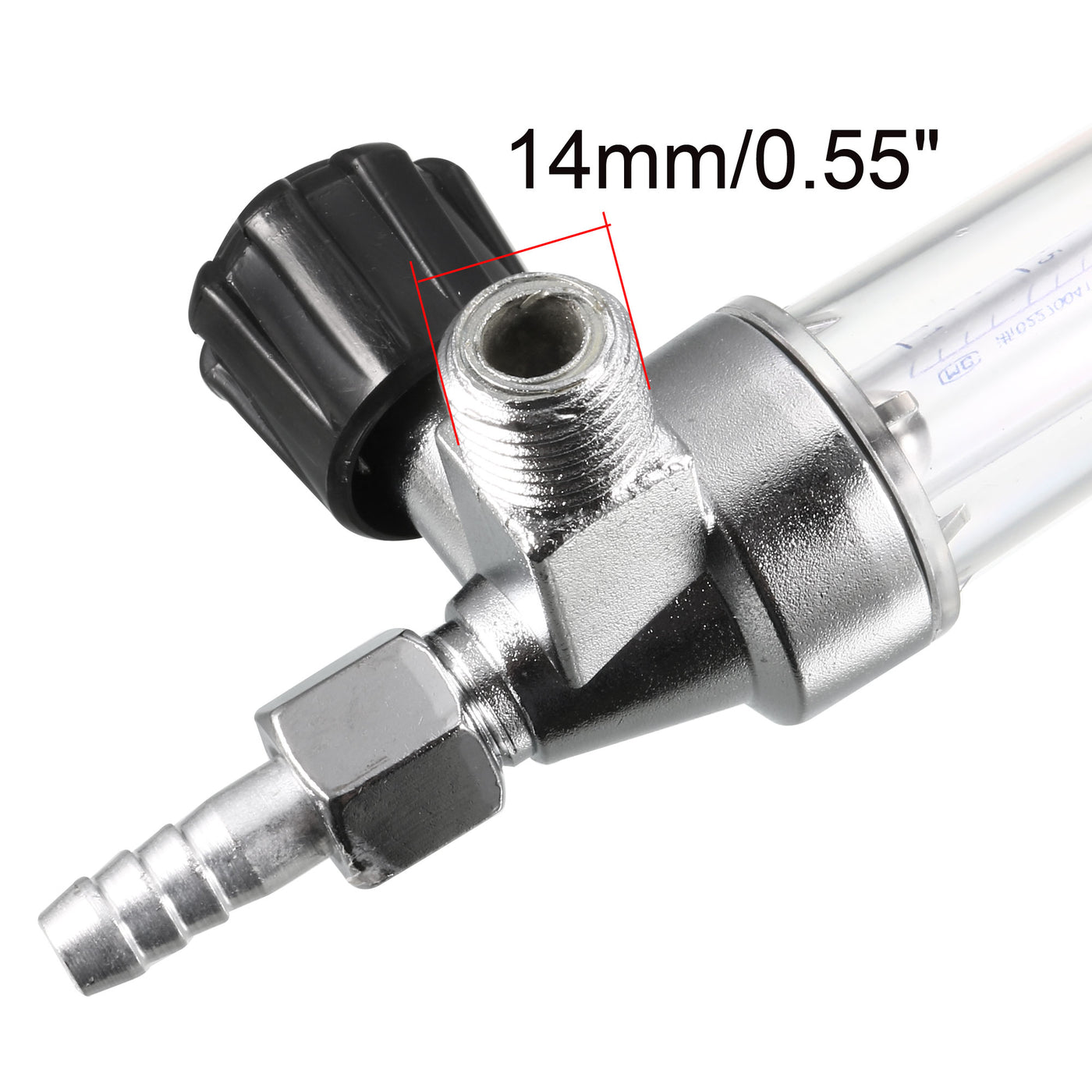 Harfington 14mm Thread 1-25 L/min CO2 Water Liquid Flow Flowmeter