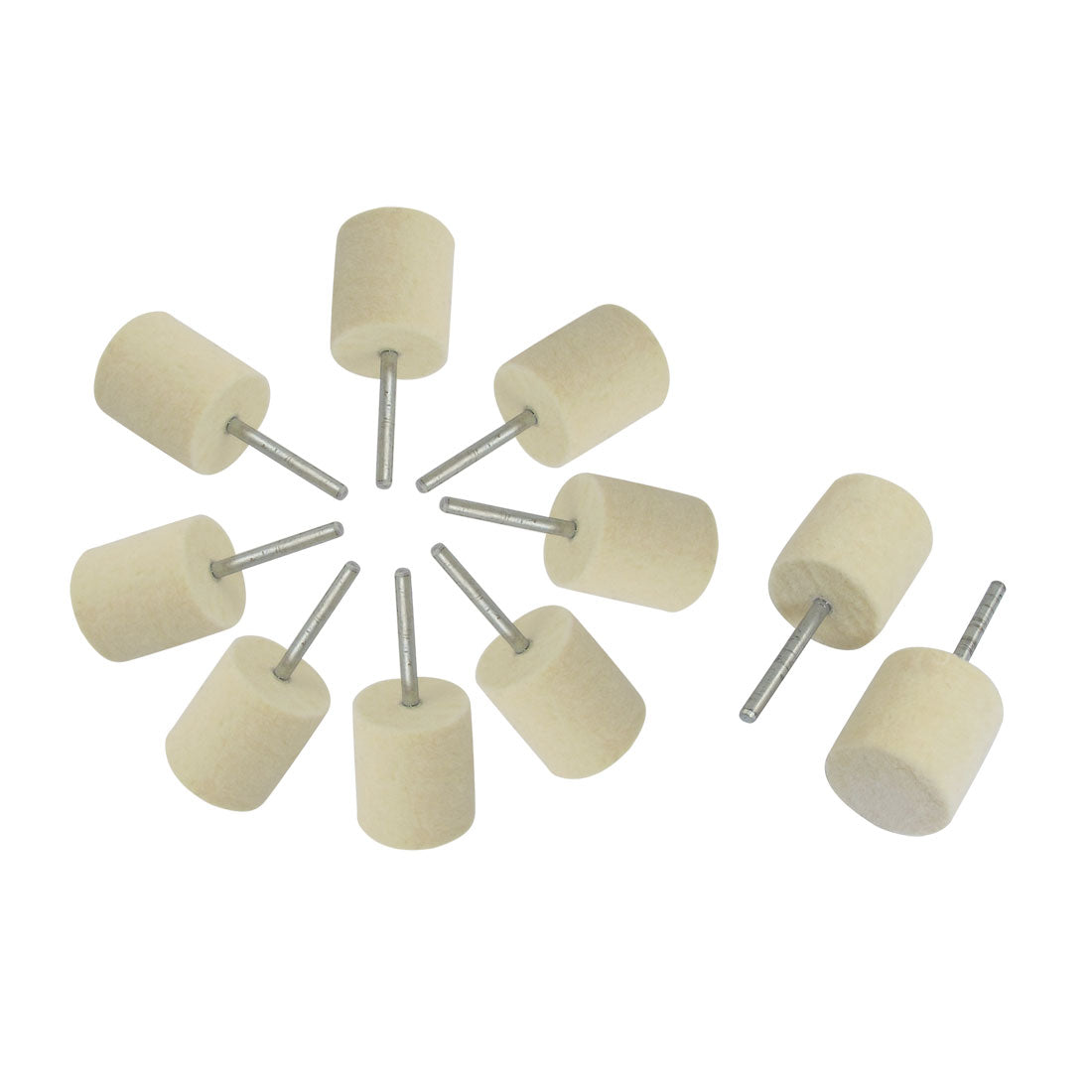 Harfington 10 Pcs Buffing Polishing 3mm Shank 20mm Hard Cylindrical Felt Wheel