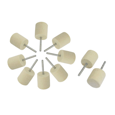 Harfington 10 Pcs Buffing Polishing 3mm Shank 20mm Hard Cylindrical Felt Wheel