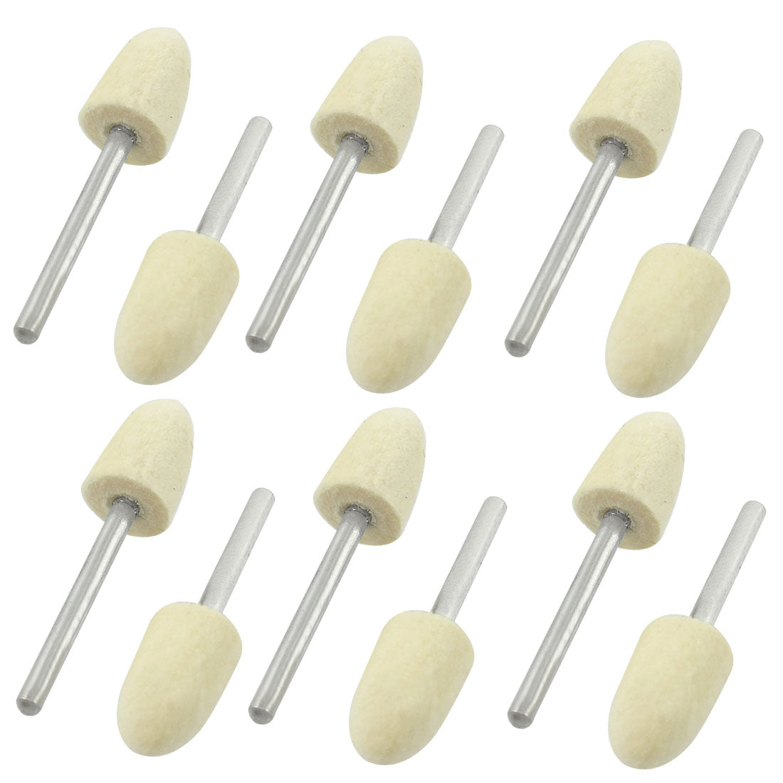 Harfington 3mm Shank 10mm Pointed Polishing Buffing Conical Mounted Felts 12pcs
