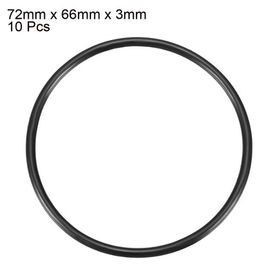 Harfington Nitrile Rubber O-Rings, Metric Buna-N Sealing Gasket Black 10Pcs