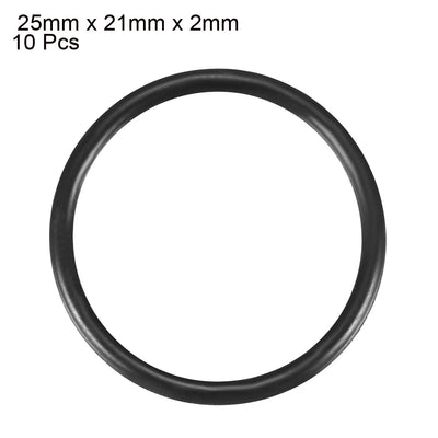 Harfington Nitrile Rubber O-Rings Metric Buna-N Sealing Gasket Black 10Pcs