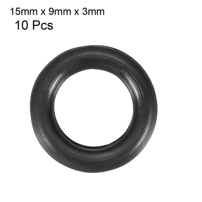 Harfington Nitrile Rubber O-Rings Metric Buna-N Sealing Gasket Black 10Pcs