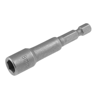 Harfington Gray Metal Handware 65mm Long Magnetic 8mm Hex Socket Nut Setter Driver