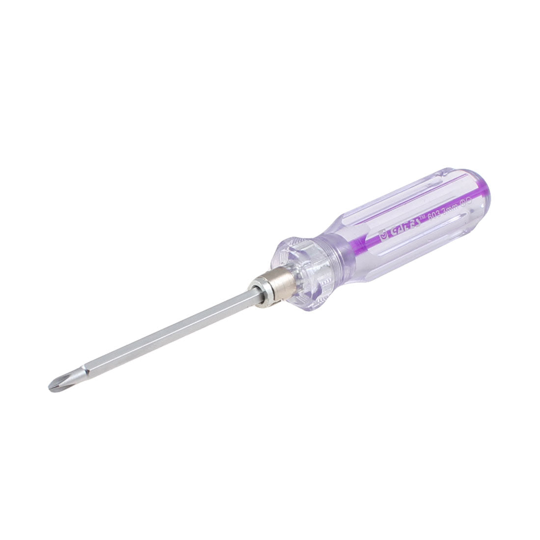 Harfington Clear Purple Plastic Handle 3mm Tips Slotted Crosshead Screwdriver