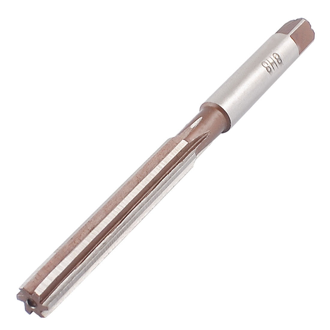 Harfington Square End 8mm Cutting Diameter 6 Flutes HSS Hand Reamer Milling Cutter Brown Silver Tone