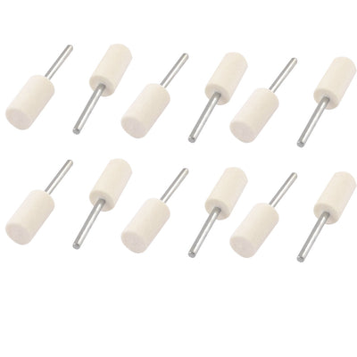 Harfington 12 Pcs Polishing Tool 20mmx10mm Cylinder Mounted Felts for Electric Power Drill