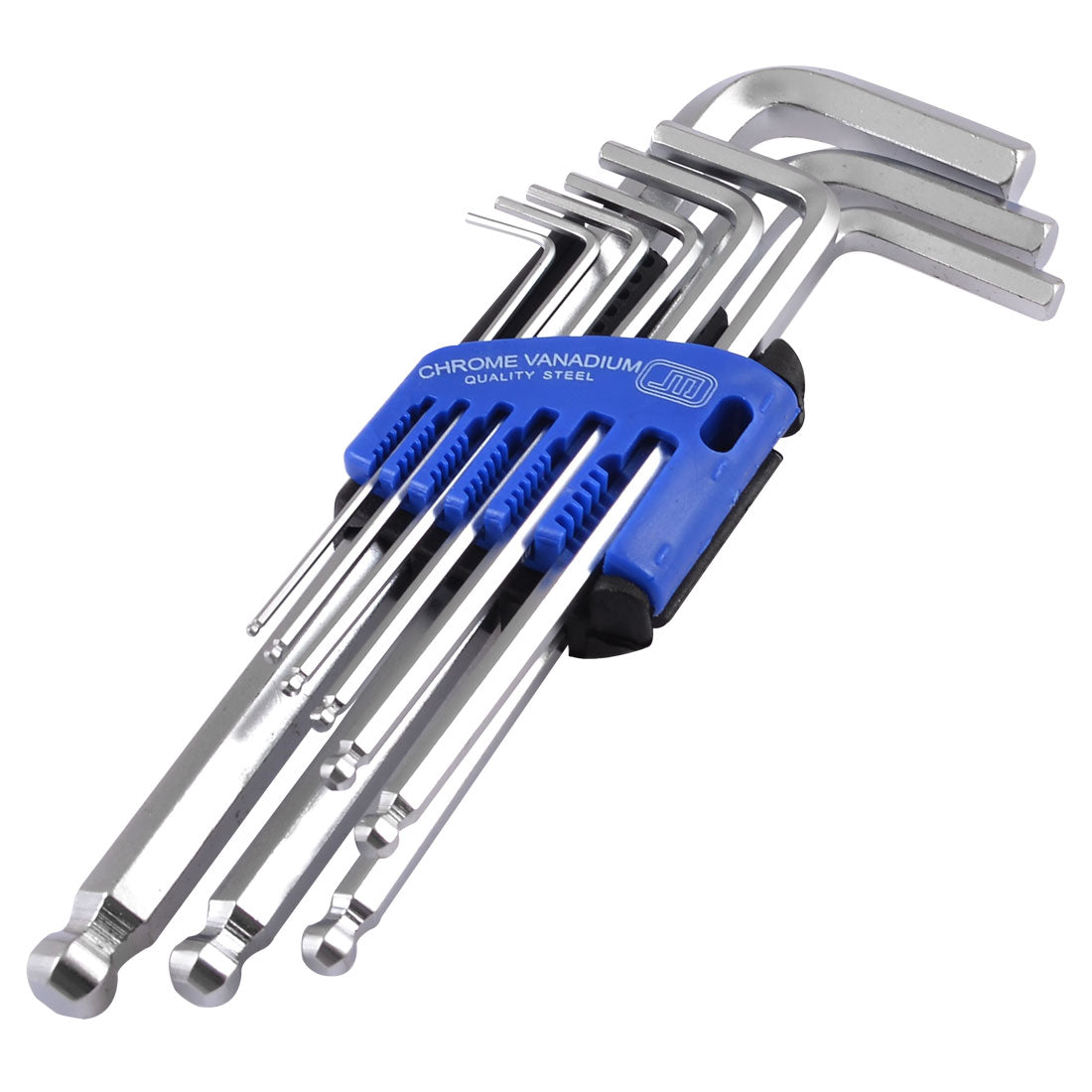 Harfington Set 9 in 1 L Shape Ball Point Chrome Vanadium Steel Hex Key Wrench 1.5mm-10mm