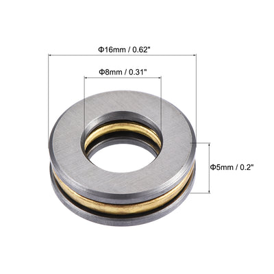 Harfington 16mm x 8mm x 5mm F8*16 Metal Single Direction Thrust Ball Roller Bearing