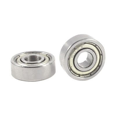 Harfington 14mm x 5mm x 5mm Single Row Deep Groove Ball Bearing 605Z 2 Pcs