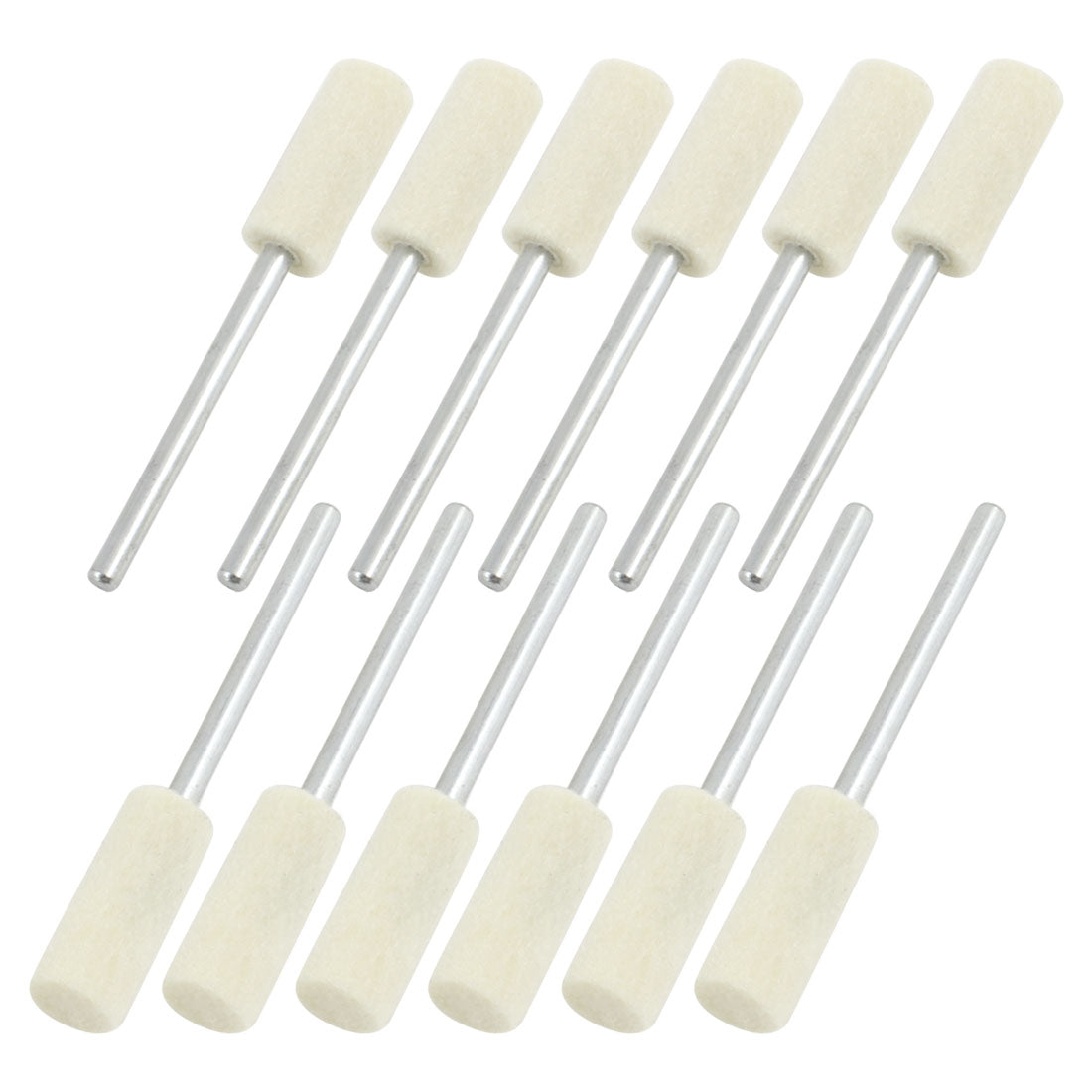 Harfington 12 Pcs Buffing Polishing 2.3mm Silver Tone Shank 6mm Cylindrical Felts