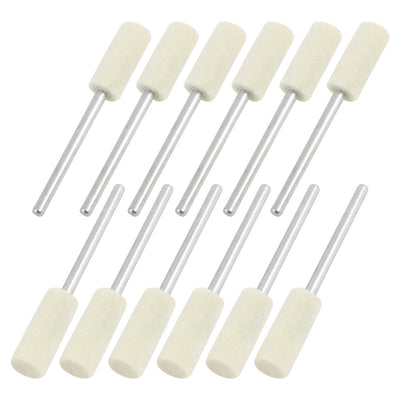 Harfington 12 Pcs Buffing Polishing 2.3mm Silver Tone Shank 6mm Cylindrical Felts