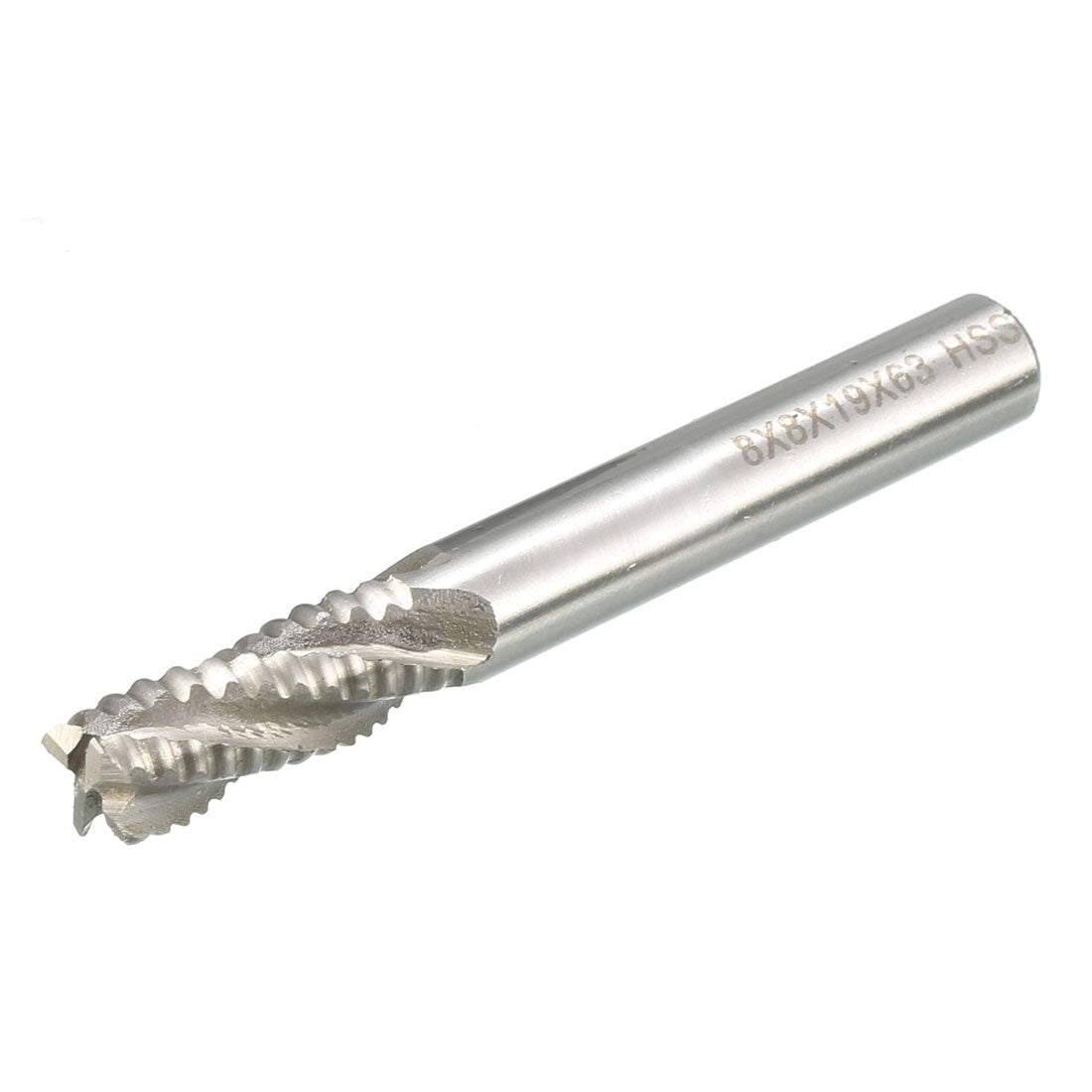 Harfington Milling Cutter Straight 4 Toothed Flutes End Mill 8mm x 8mm x 25mm x 65mm