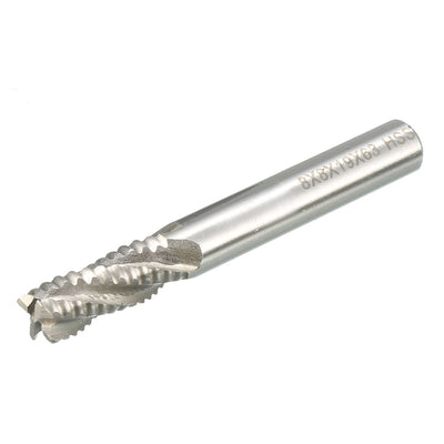 Harfington Milling Cutter Straight 4 Toothed Flutes End Mill 8mm x 8mm x 25mm x 65mm
