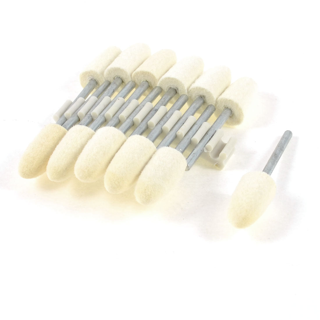 Harfington 12 Pcs 3mm Shank 8mm Head Felt Bits Plastic Glass Polishing Tool Heads