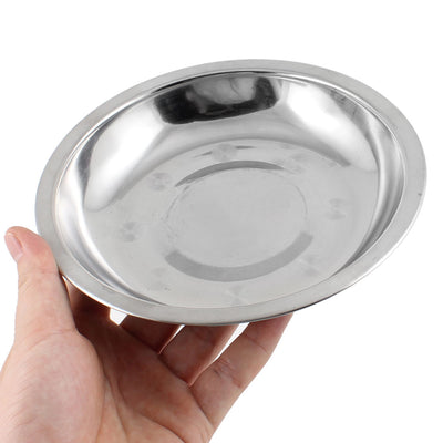 Harfington 15.5cm x 2.1cm Round Silver Tone Stainless Steel Dinner Dish Plate Food Holder