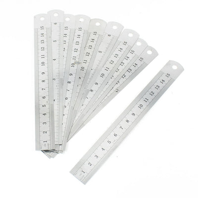 Harfington 10 Pcs Home Office 15cm Measuring Range 0.5mm Accuracy Straight Ruler