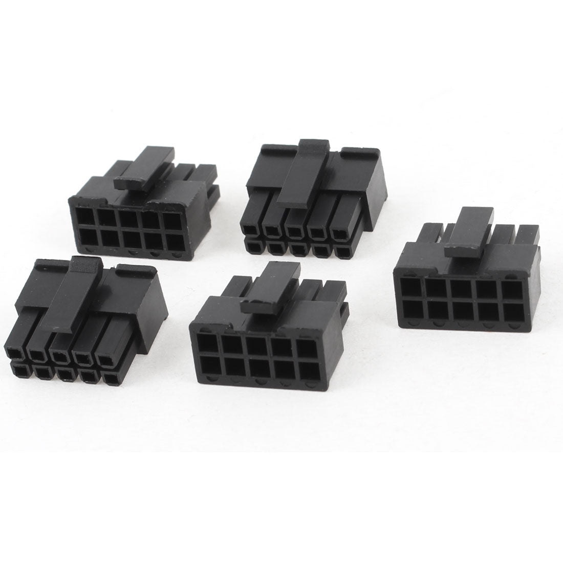 Harfington 5 Pcs 10 Pin Male 3mm Pitch Slot Socket PC PSU Power ATX Connector Black