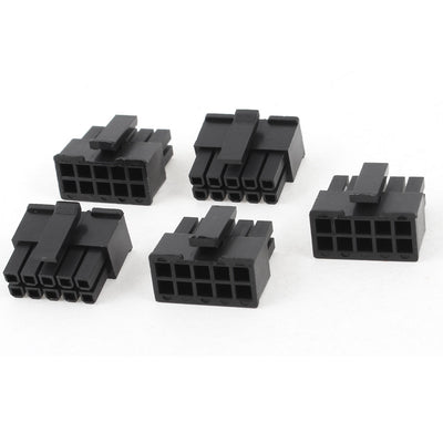Harfington 5 Pcs 10 Pin Male 3mm Pitch Slot Socket PC PSU Power ATX Connector Black