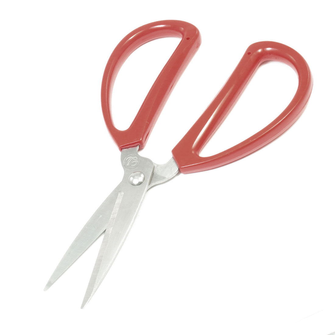 Harfington Household Tools Red Plastic Handle Stainless Steel Scissors