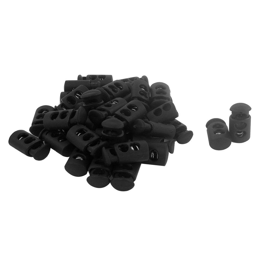 Harfington 0.16" Diameter Hole Black Cordlock Tent Drawstring Cord Locks 40 Pcs