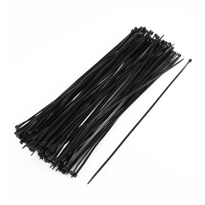 Harfington 175 Pcs 3mmx300mm Plastic Power Cable Wire Cord Zip Ties Straps Black