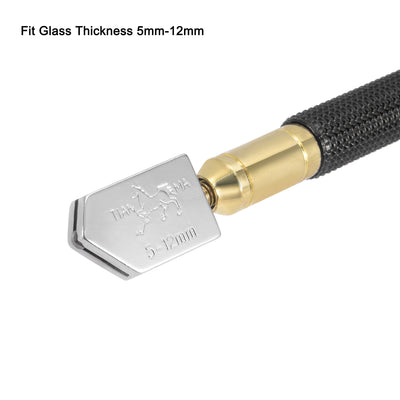 Harfington Glass Cutter, 5mm-12mm Black Pencil Oil Feed Carbide Tip Cutting Tool Kit