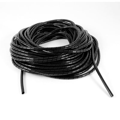 Harfington 19Meter Long PE Polyethylene 6mm Spiral Cable Wire Wrap Tube Black