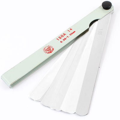Harfington 15cm Length Silver Tone 0.05-1.00mm Metric Gap Measure Feeler Gauge Tool