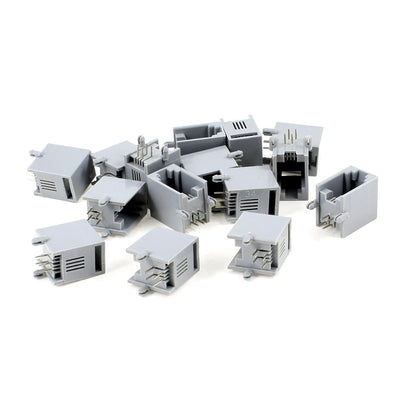 Harfington 15 Pcs Gray Plastic Unshielded RJ9 4P4C Network Modular PCB Connector Jacks