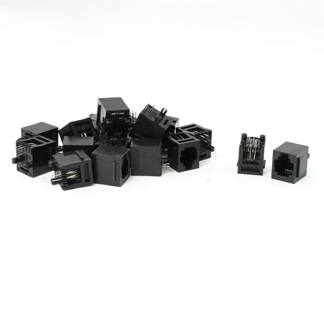 Harfington 19 Pieces Vertical Mount PCB Ports RJ11 4 Pin 6P4C Network Jacks